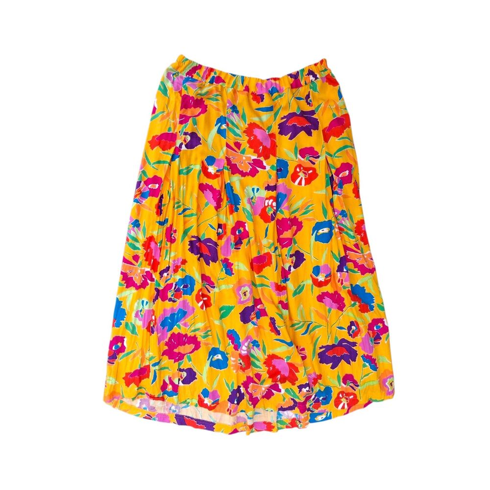 Vintage Style I.B. Diffusion Vibrant Floral Skirt - Size 8 - Bright Bold - Picture 2 of 7